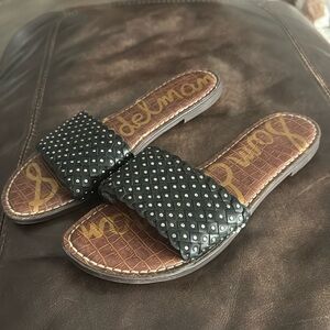 Studded black sandals